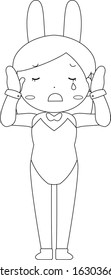 This is a illustration of Cute pose of cute bunny girl