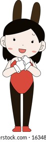 This is a illustration of Cute pose of cute bunny girl