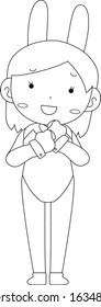 This is a illustration of Cute pose of cute bunny girl