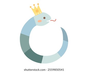 This is an illustration of a cute snake character that can be used for Japanese New Year's cards for the Year of the Snake.