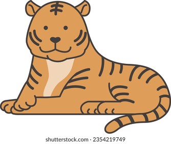This is an illustration of a cute tiger.
