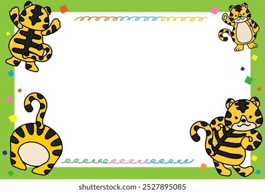 Esta é uma ilustração de um quadro de tigre bonito.