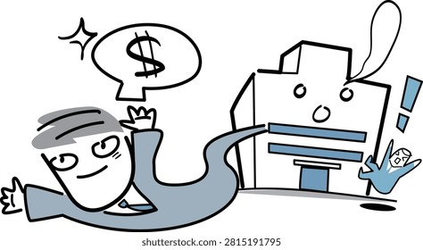 This is an illustration depicting the outflow of talent due to the working environment.