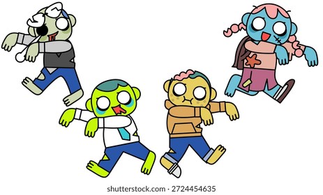 Dies ist eine Illustration, die den mentalen Zustand einer Person zeigt, die an ihre Grenze stößt und beginnt, wie ein Zombie herumzuwandern.
