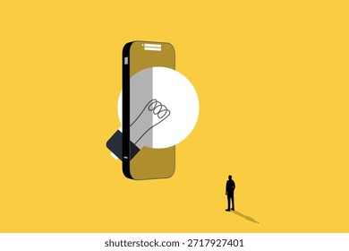 Esta ilustração representa o conceito de gerar ideias de negócios e ganhar dinheiro por meio de plataformas on-line ou aplicativos móveis