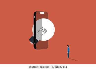 This illustration depicts the concept of generating business ideas and making money through online platforms or mobile apps