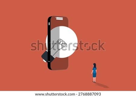 This illustration depicts the concept of generating business ideas and making money through online platforms or mobile apps