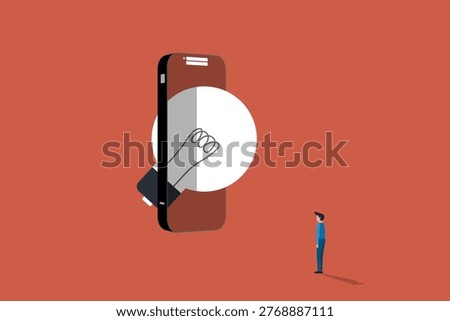 This illustration depicts the concept of generating business ideas and making money through online platforms or mobile apps