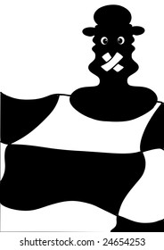 This illustration depicts a funny chess figure