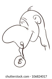 This illustration depicts a man profile with nose piercing