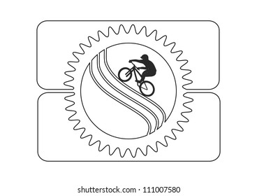 This illustration depicts mountain bike rider in gear