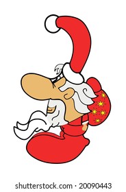This illustration depicts a Santa Claus figure