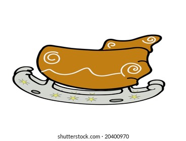 This illustration depicts a Santa Claus skate