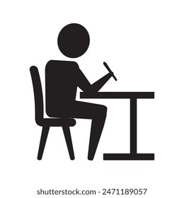 This illustration depicts students sitting at desks taking exams. Some students are taking a traditional paper-based exam, while others are using computers for a digital exam. The scene shows a classr