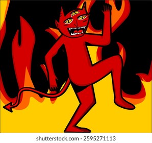 This is an illustration of a devil's dance