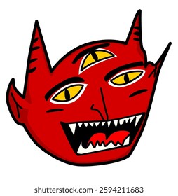 This is an illustration of a devil's head