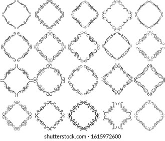This is a illustration of Diamond antique pattern frame 