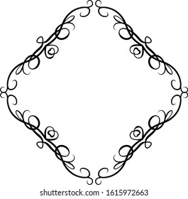 This is a illustration of Diamond antique pattern frame 