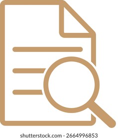 Esta é uma ilustração de um documento e um ícone de lupa (marca de investigação).