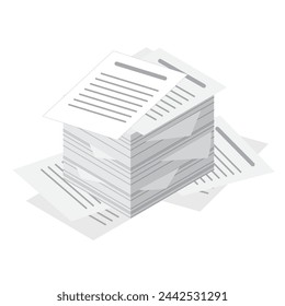 This is an illustration of documents stacked high.