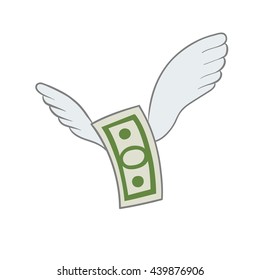 This is an illustration of dollar with wings