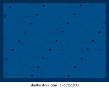 This illustration is a lot of dolphins swimming.