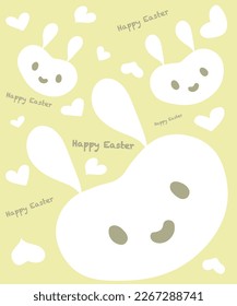 This illustration draws a lot of cute bunnies.