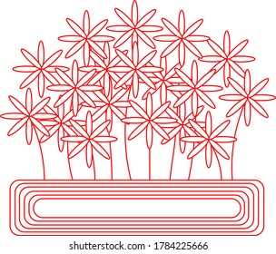Diese Illustration zeichnet viele einfache Blumen.