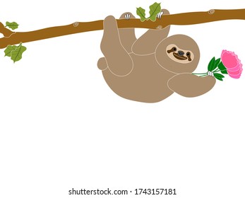 This illustration draws a sloth baby.
