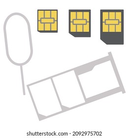 This is an illustration of a dual SIM, card tray and pin.