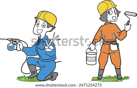 This is an illustration of a duo of painters.