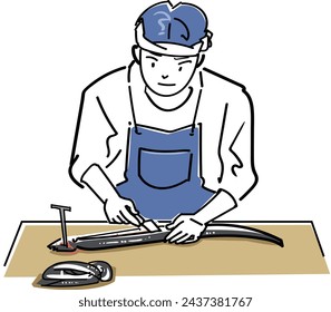 This is an illustration of an eel cooking expert.