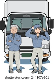 This is an illustration of an elderly driver and a female driver.