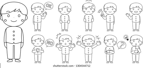 This is an illustration of the emotional expression of male students.