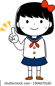 This is an illustration of emotional expressions of bob cut female students.