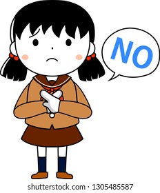 This is an illustration of emotional expressions of pig tails female students.