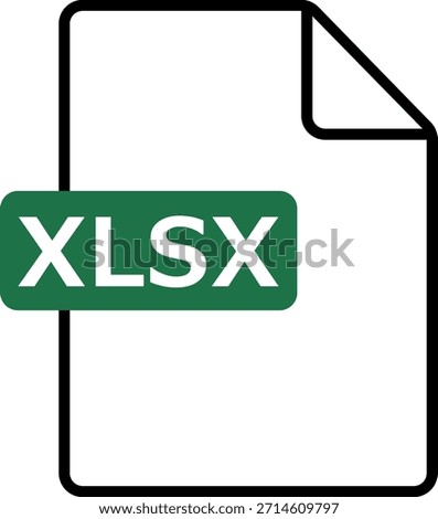 This is an illustration of an Excel file icon (xlsx).