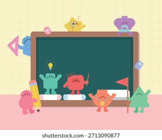 Esta ilustración expresa la alegría de aprender a través de personajes de formas coloridas, que simbolizan la creatividad,
curiosidad, y experiencias de aprendizaje positivo en la educación matemática para niños.