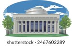 This is an illustration of the exterior of Massachusetts Institute of Technology.