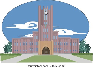 This is an illustration of the exterior of the University of Tokyo.