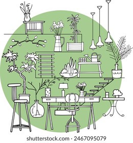 This is an illustration of exterior-indoor gardening.