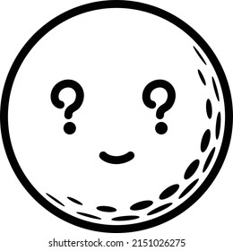 Esta es una ilustración de una cara cuyos ojos son cuestionados debido a la cuestión de una pelota de golf.