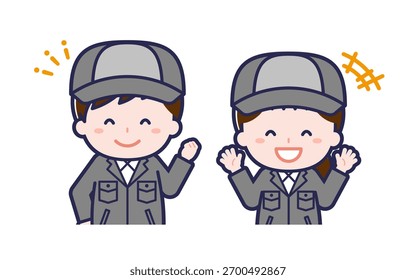 This is an illustration of the "factory worker" man and woman.