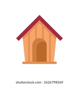 This illustration features a cozy and inviting wooden dog house, perfect for showcasing pet related products or services