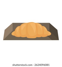 This illustration features a freshly baked croissant, highlighting its appetizing texture and golden brown color