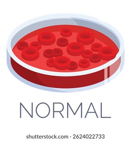Esta ilustración muestra una placa de Petri de laboratorio que contiene glóbulos rojos, que representa un análisis o experimento médico