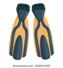 This illustration features a pair of swimfins, essential gear for propelling oneself through the water