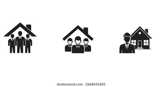 This illustration features a real estate team and agent. The scene is set against a white background, creating a clean and simple visual. The team is working together.