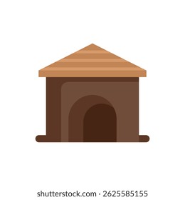 This illustration features a small and cozy wooden dog house, offering a safe and comfortable space for a beloved pet