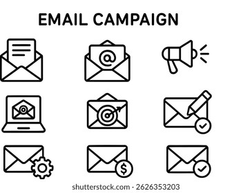 This illustration features various icons related to digital communication, including love messages, social interaction symbols, and technological devices, emphasizing connections in the online world.